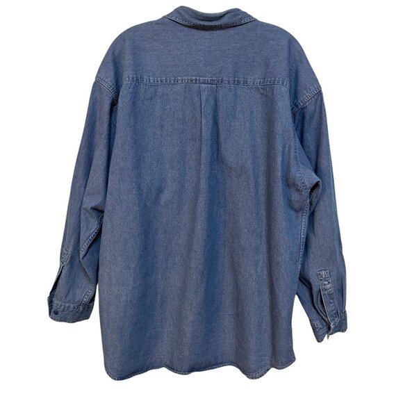 Vintage Disney Store Shirt Womens XL Denim Mickey Minnie Mouse Embroidered 90s - Picture 2 of 4